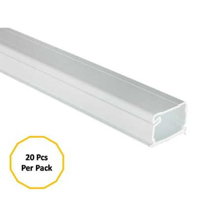 Wire Trak Cover Plate Raceway, 3/4 in W, 1/2 in H, 6 ft L, White, 20 PK WC337B-WHITE